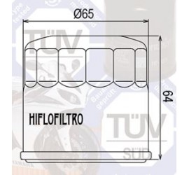 FILTRO DE ACEITE HIFLOFILTRO PARA KAWASAKI KVF 360650/750 KFX 700 KRF 750