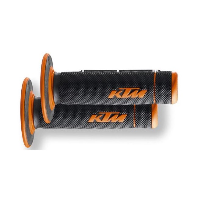 JUEGO DE PUÑOS KTM ORIGINAL NEGRO/NARANJA GRANO FINO