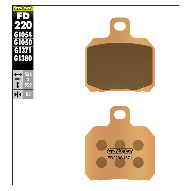 PASTILLA SINTERIZADA GALFER DELANTERO BOMBARDIER TRAXTER 500 XL/XT 00