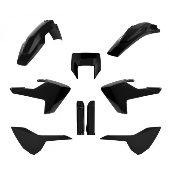 FULL KIT PLASTICOS POLISPORT HUSQVARNA TE/FE 17/19 NEGRO