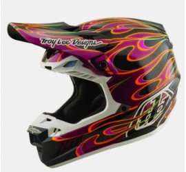 CASCO TROY LEE DESIGNS SE5 CARBON MIPS TORCHED NEGRO/VIOLETA