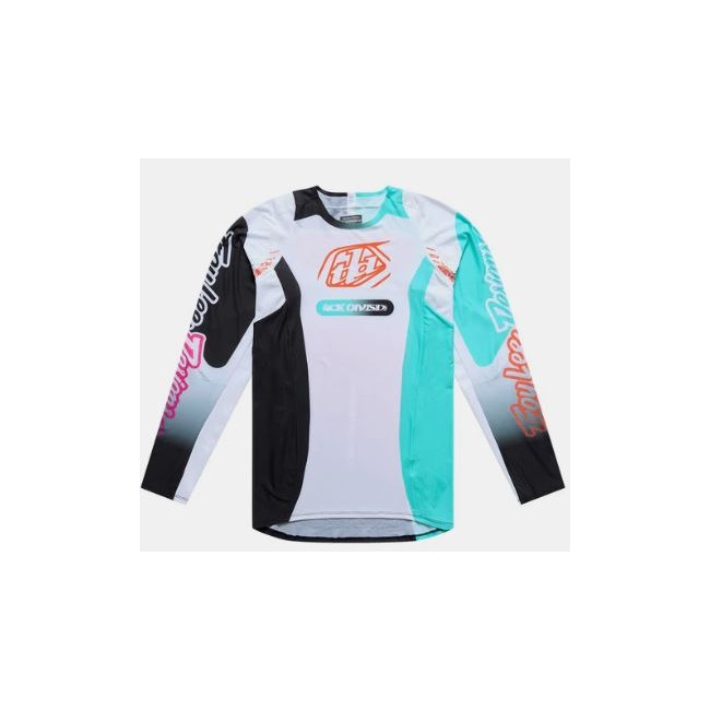 CAMISETA TROY LEE DESIGNS SE PRO LS SEVER BLANCO/TEAL