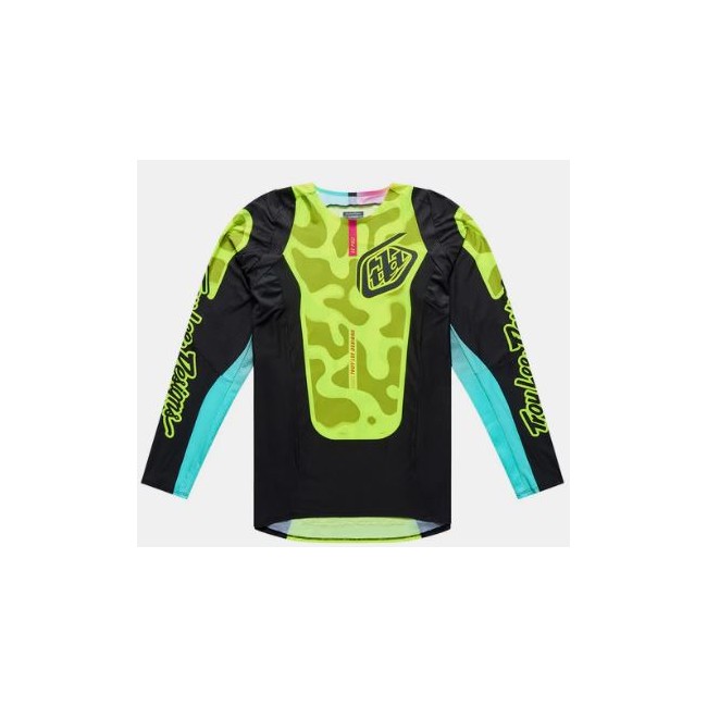 CAMISETA TROY LEE DESIGNS SE PRO LS MYTH NEGRO/FLO YELLOW