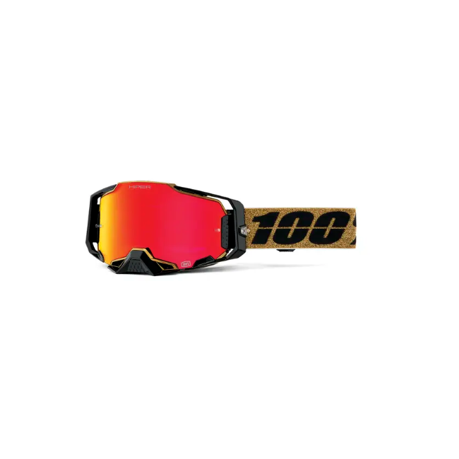 GAFAS 100% ARMEGA HIPER NEGRO DORADO LENTE ROJA