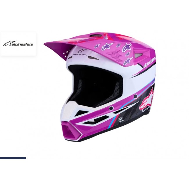 CASCO ALPINESTARS JUNIOR SM3 FALCON MORADO/BLANCO/ROSA