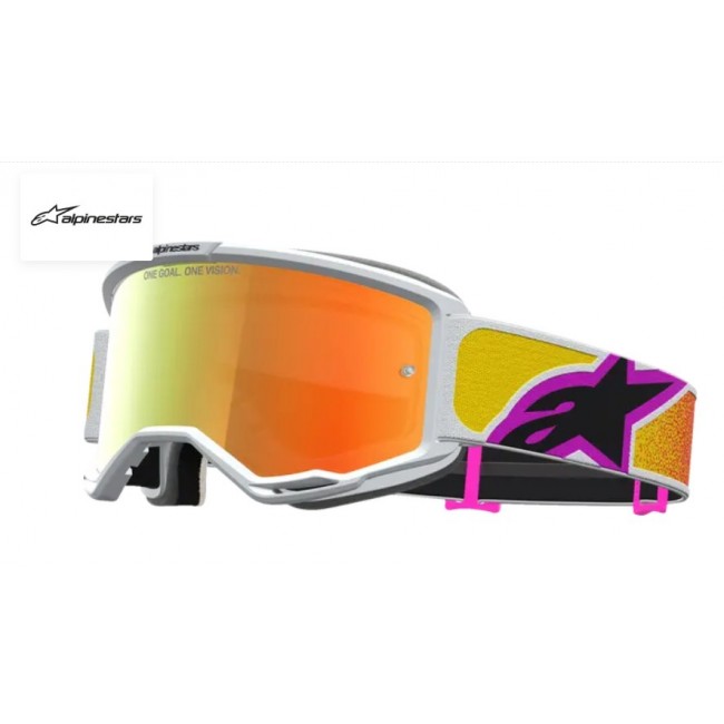 GAFAS ALPINESTARS VISION 5 DRAG BLANCA/NARANJA/MORADA ESPEJO ROJO
