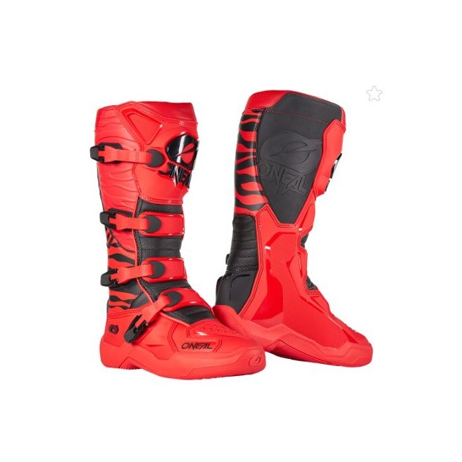 BOTAS ONEAL 3SRS MX ZEBRA  NEGRO-ROJO