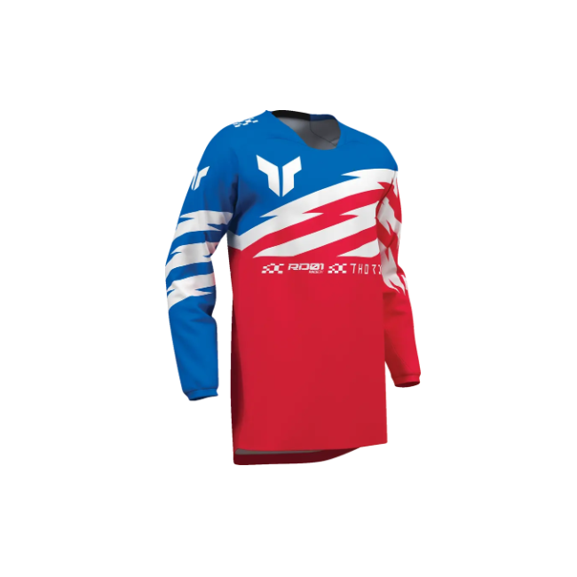 CAMISETA JUNIOR THOR 2027 LAUNCHMODE SHOCKIE ROJO AZUL BLANCO