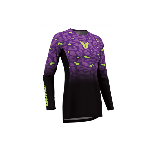CAMISETA MUJER 2027 LAUNCHMODE SPOTTED MORADO AMARILLO NEGRO