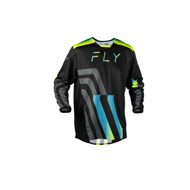 CAMISETA FLY 2027 KINETIC VOLT NEGRO GRIS AMARILLO AZUL