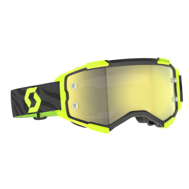 GAFAS SCOTT FURY ZEBRA NEGRO AMARILLO  LENTE AMARILLO CROMADO