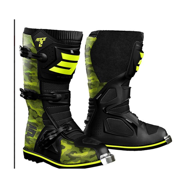 BOTAS JUNIOR RACE 2 TACTIC NEGRO AMARILLO FLUOR CAMUFLAJE