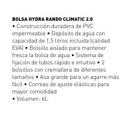 MOCHILA DE HIDRATACION SHOT RANDO CLIMATIC 2.0 BLACK