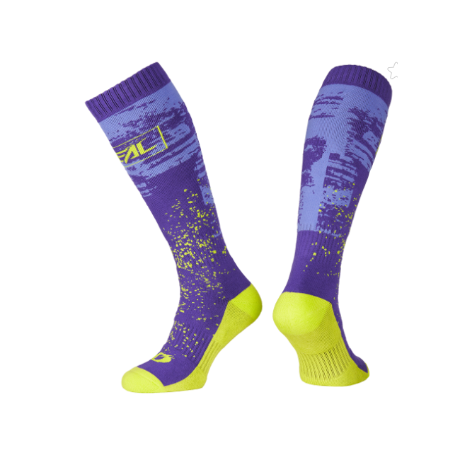 CALCETINES ONEAL PRO MX JUNIOR MORADO AMARILLO