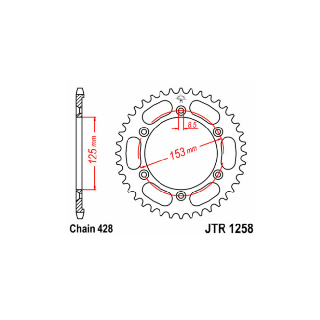 Corona JT SPROCKETS ACERO ESTANDAR HONDA XR125 L 03-08 NEGRO