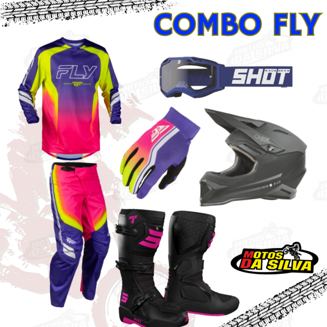 COMBO FLY EQUIPACION-GAFAS-CASCO-BOTAS-GUANTES