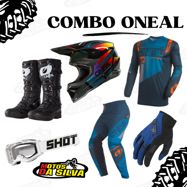 COMBO ONEAL EQUIPACION-GAFAS-GUANTES-CASCO-BOTAS