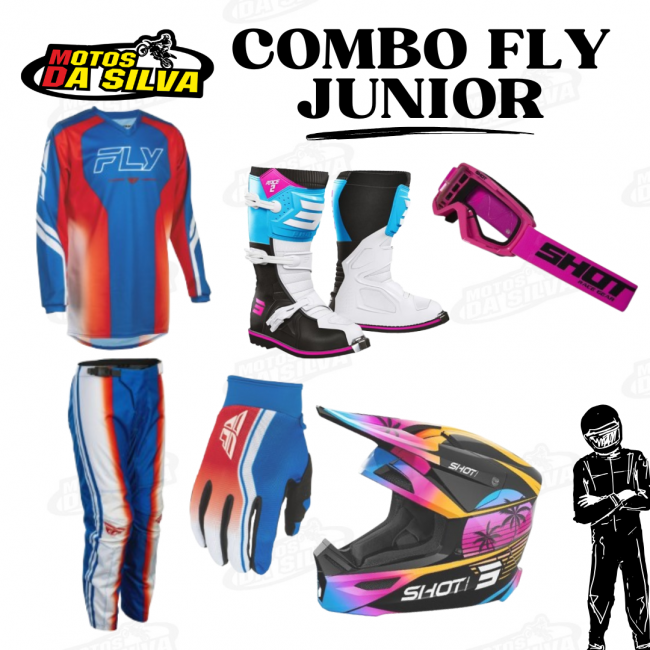 COMBO JUNIOR FLY EQUIPACION-GAFA-GUANTES-BOTA-CASCO