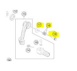 TORNILLO PEDAL CAMBIO ORIGINAL KTM (CON ARANDELAS)