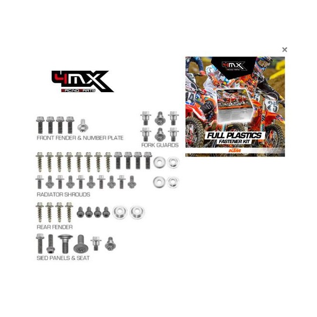 KIT DE TORNILLOS 4MX PARA PLASTICA KTM SX/SXF 125-450 16-23/ EXC/EXC-F 17-23